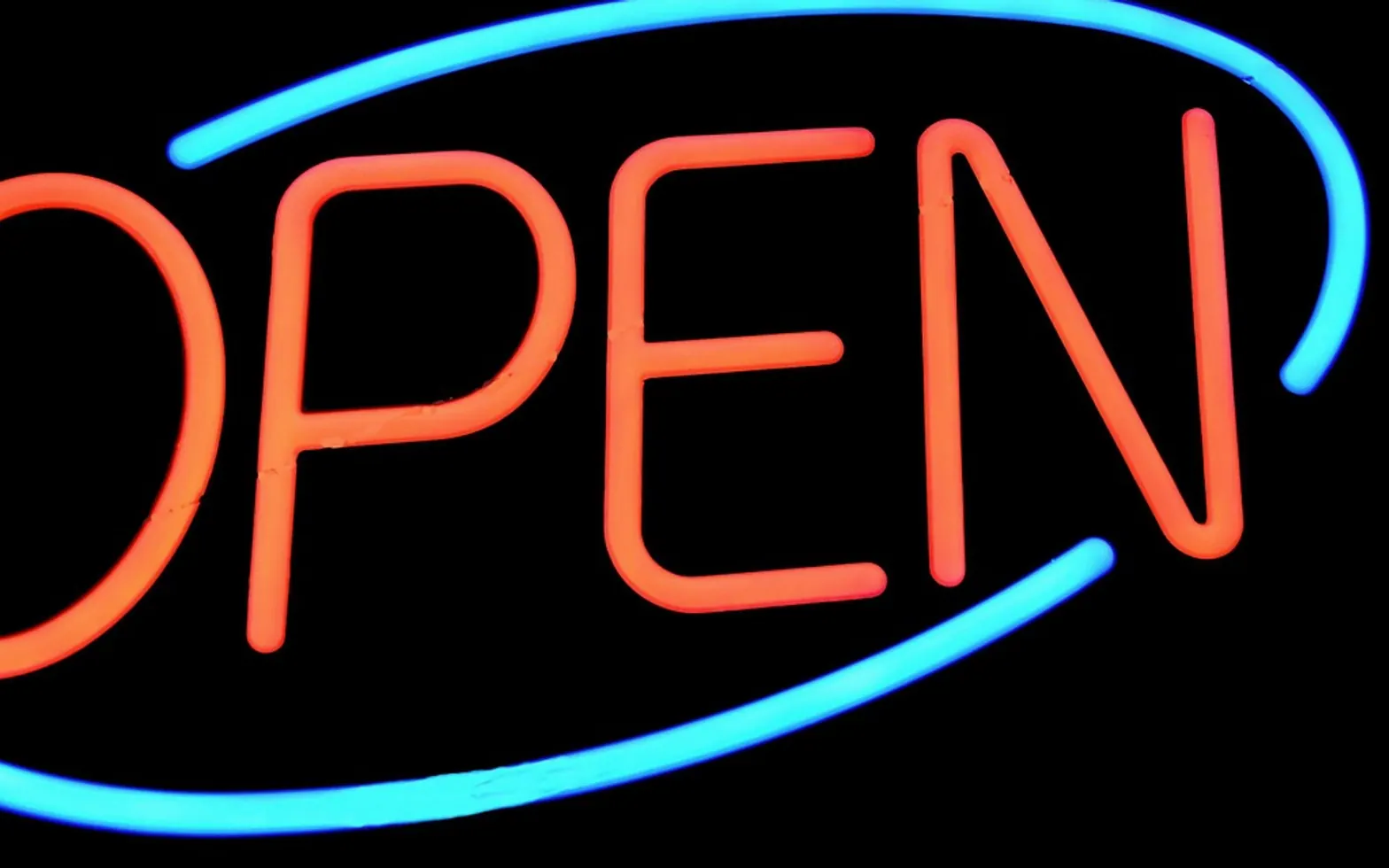 Open sign, sign and signage