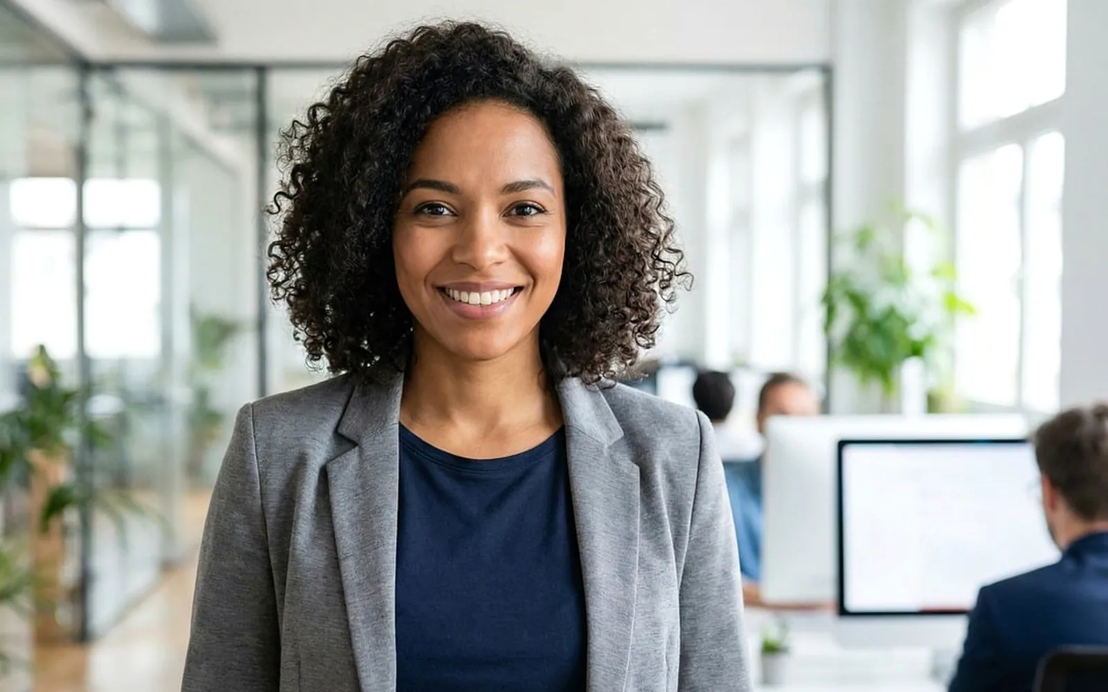 African american woman, businesswoman and office portrait